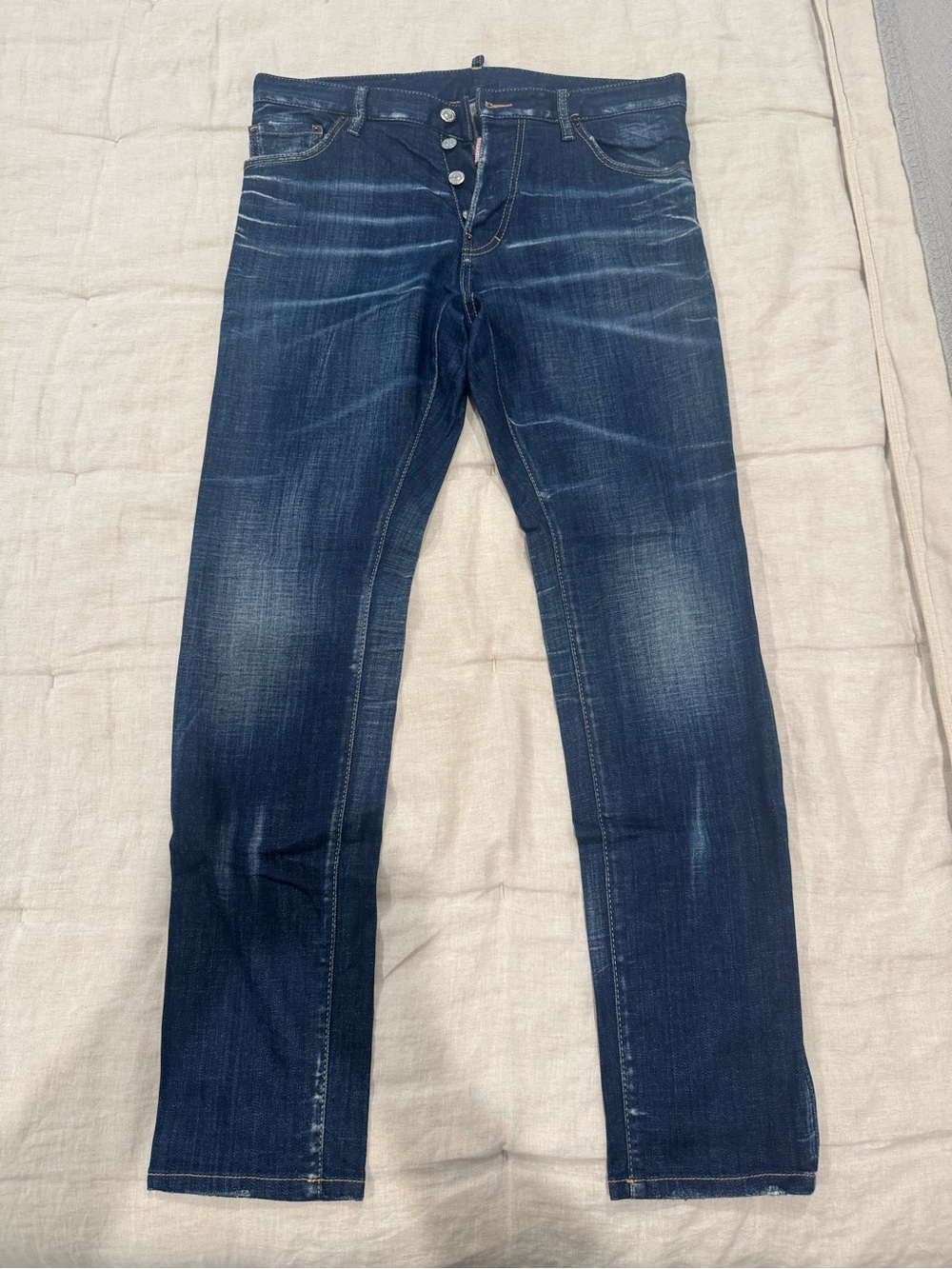DSQUARED2 Men's Straight Jeans in Dark Blue Wash